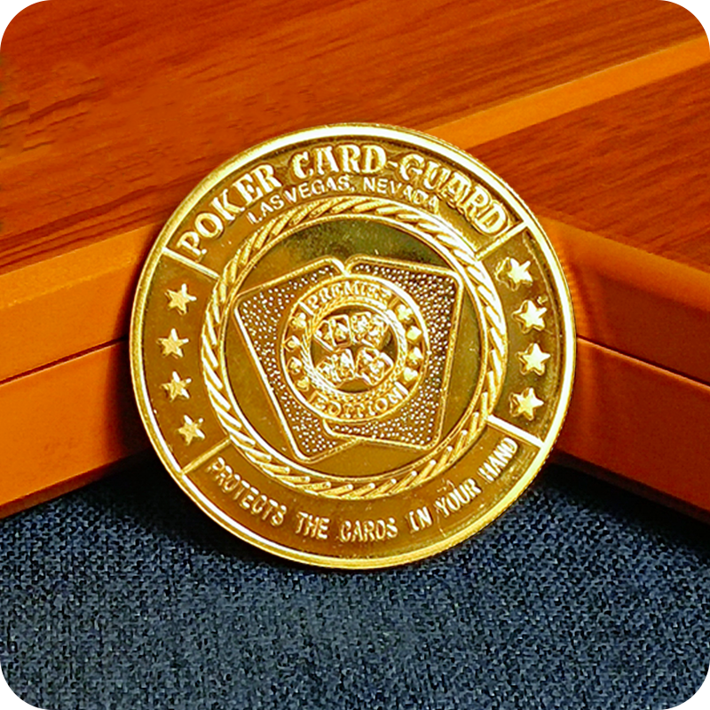 1 1/2" Brass coin I'M A SHARK poker Card Guard Protector Cover 